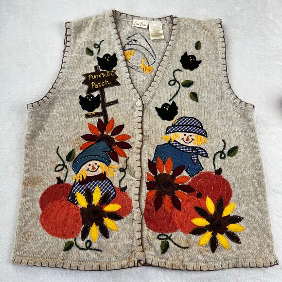 Bobbie Brooks Sweaters - Bonnie Brooks Pumpkin Patch Fall festive sweater vest size Medium